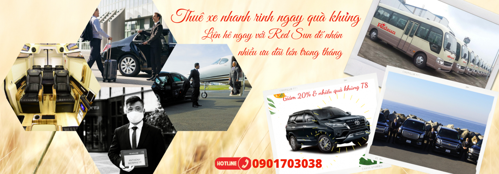 Red Sun chuyên cho thuê xe từ 4 đến 45 chỗ với nhiều ưu đãi tốt nhất thị trường